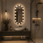 Oglindă cu LED Integrat 60×100 cm, Decorativă pentru Make-up, 3 Tipuri de Lumină, Calda, Rece, Neutra, cu Touch - imagine 2