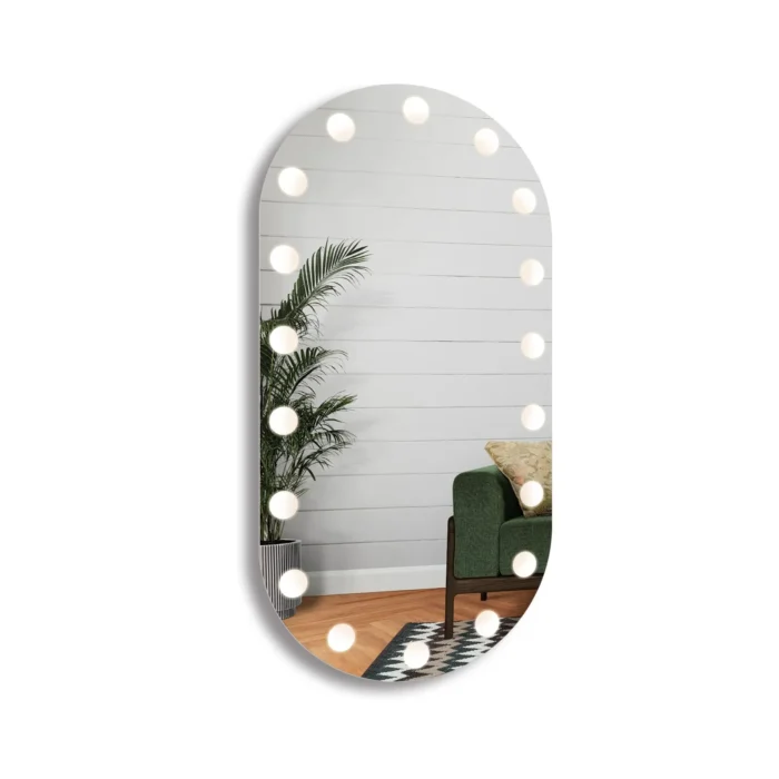 Oglindă cu LED Integrat 60×100 cm, Decorativă pentru Make-up, 3 Tipuri de Lumină, Calda, Rece, Neutra, cu Touch - imagine 10