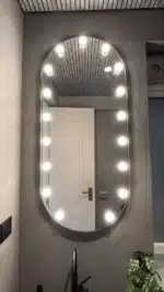 Oglindă cu LED Integrat 60×100 cm, Decorativă pentru Make-up, 3 Tipuri de Lumină, Calda, Rece, Neutra, cu Touch - imagine 6
