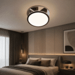 Pendul Rotund SMART LED Suspendat 100W Negru, Ø48 cm, Înălțime Reglabilă Electric din Telecomandă până la 2m, 3 Culori de Lumină - imagine 6