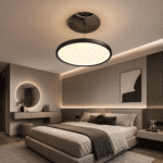 Pendul Rotund SMART LED Suspendat 100W Negru, Ø48 cm, Înălțime Reglabilă Electric din Telecomandă până la 2m, 3 Culori de Lumină - imagine 4