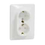 Priză Dublă cu Împământare Schneider Sedna Design SDD311221, 16A, Alb - imagine 2