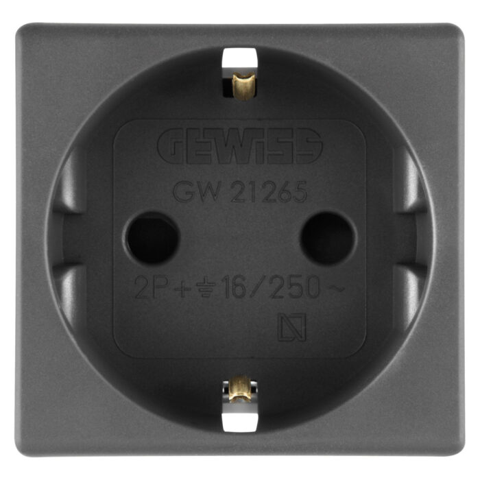 Priză Modulară Standard 2P+E Gewiss GW21265, 16A, Negru, 2 Module – Top System - imagine 2