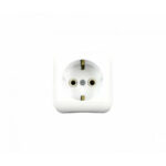 Priză Simplă ELCO cu Contact de Protecție, Ceramică, 16A, 250V, IP20, Montaj Aparent - imagine 2