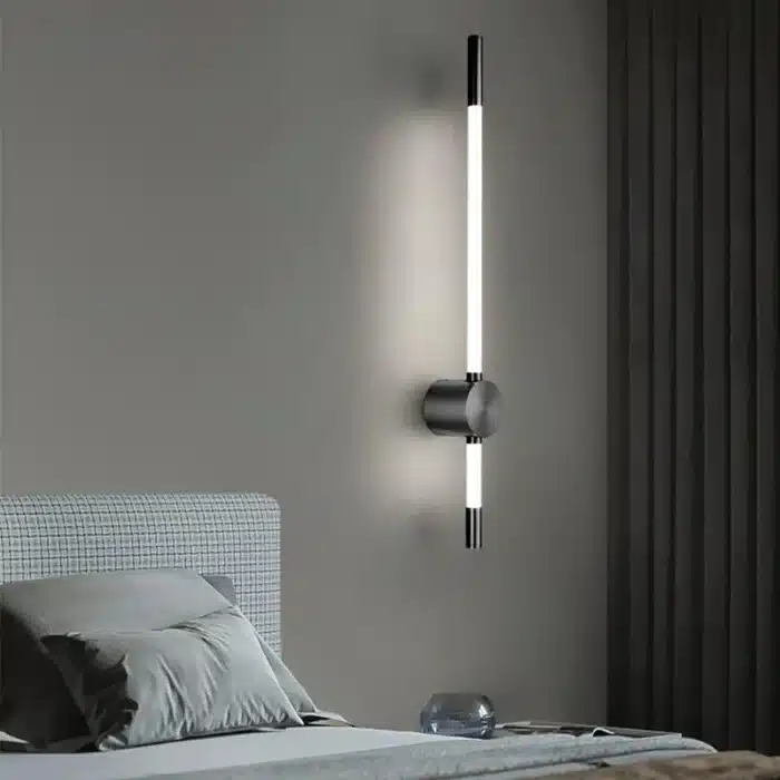 Aplică LED de Perete LINIUS 10W, Negru, 80 cm, 3 Tipuri de Lumină – Caldă, Neutră și Rece, Metal + Acril - imagine 3