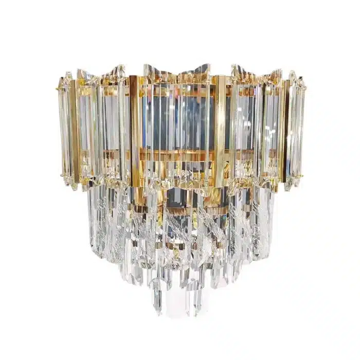 Aplică cu Cristale Model Sophie, 2 becuri ×E14, Auriu, Metal și Cristal - imagine 2