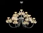 Candelabru LED cu Cristale 36W, Argintiu, Ø60 cm, 9 Surse LED, 3 Tipuri de Lumină, Înălțime Reglabilă 40–80 cm - imagine 5