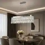 Candelabru LED cu Cristale 74W, Crom, Model Barca, 3 Tipuri de Lumină, Dimabil, Telecomandă - imagine 5