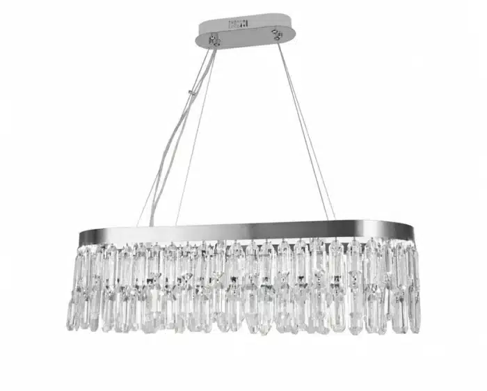 Candelabru LED cu Cristale 74W, Crom, Model Barca, 3 Tipuri de Lumină, Dimabil, Telecomandă - imagine 2
