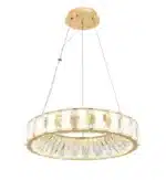 Candelabru LED cu Cristale 98W, Auriu, Ø50 cm, 3 Tipuri de Lumină, Dimabil, Telecomandă, Înălțime Reglabilă 40–70 cm - imagine 4