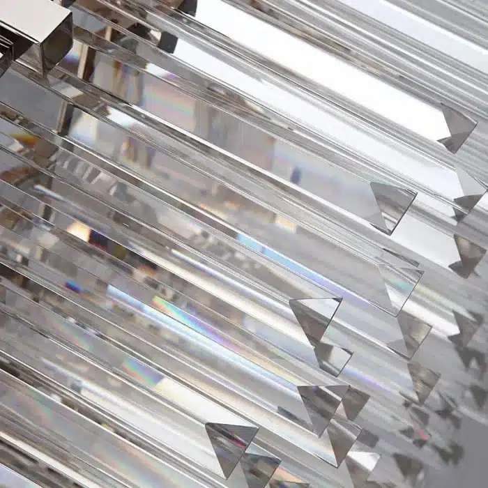 Candelabru cu Cristale 10×E27, Argintiu, Ø60 cm, Înălțime Reglabilă 40–80 cm, Metal și Cristal - imagine 3