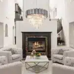 Candelabru cu Cristale 10×E27, Argintiu, Ø60 cm, Înălțime Reglabilă 40–80 cm, Metal și Cristal - imagine 2