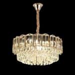 Candelabru cu Cristale 10×E27, Auriu, Ø60 cm, Înălțime Reglabilă 30–80 cm, Metal și Cristal - imagine 4