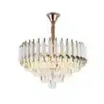 Candelabru cu Cristale 12×E27, Alb/Auriu, Ø75 cm, Înălțime Reglabilă 40–80 cm, Metal și Cristal - imagine 4