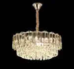 Candelabru cu Cristale 5×E27, Auriu, Ø40 cm, Înălțime Reglabilă 30–80 cm, Metal și Cristal - imagine 4