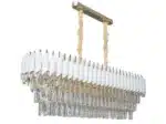 Candelabru cu Cristale 8×E27, Alb/Auriu, 80×30×70 cm, Înălțime Reglabilă 30–70 cm, Metal și Cristal - imagine 4