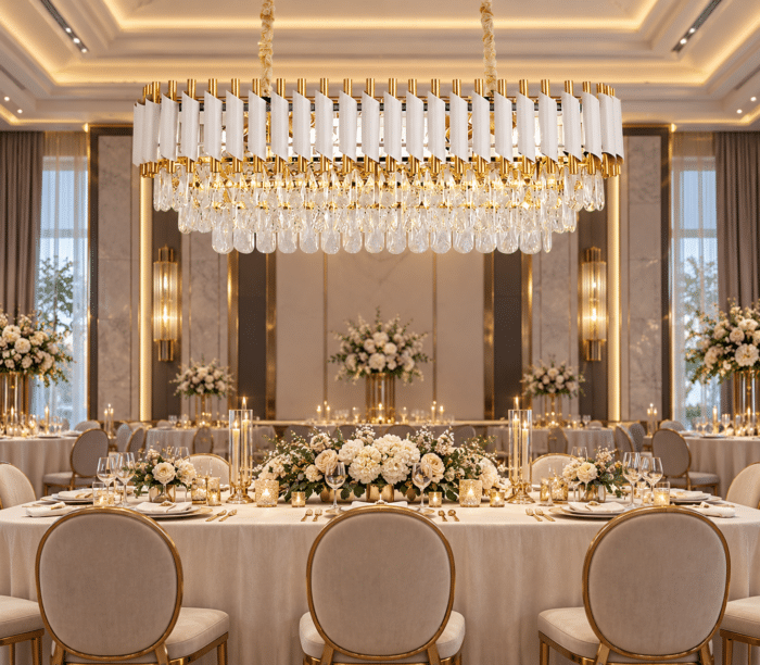 Candelabru cu Cristale 8×E27, Alb/Auriu, 80×30×70 cm, Înălțime Reglabilă 30–70 cm, Metal și Cristal - imagine 3