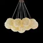 Candelabru cu Cristale 9×G9, Auriu, Ø50 cm, Înălțime Reglabilă 40–120 cm, Metal și Cristal - imagine 4