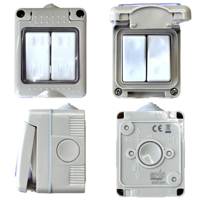 Comutator Dublu AG IP55, 10A, 250V, Montaj Aparent, Plastic Ignifug, Tip Antigron - imagine 7
