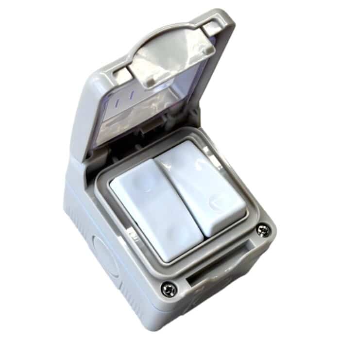 Comutator Dublu AG IP55, 10A, 250V, Montaj Aparent, Plastic Ignifug, Tip Antigron - imagine 5