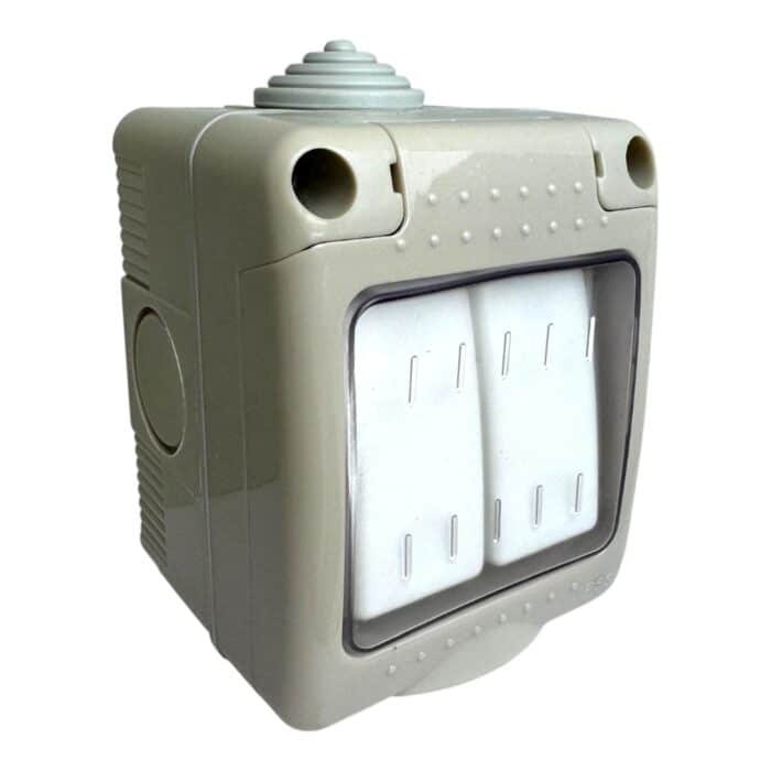 Comutator Dublu AG IP55, 10A, 250V, Montaj Aparent, Plastic Ignifug, Tip Antigron - imagine 2