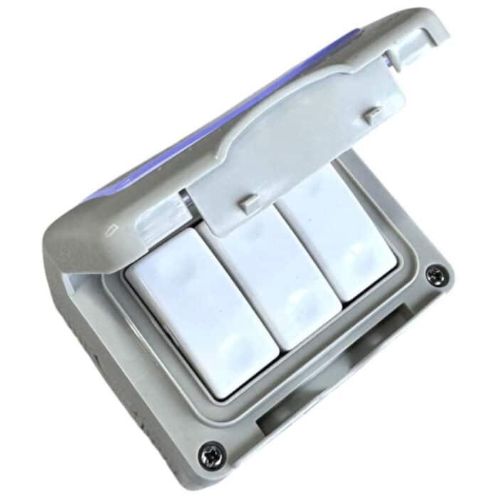 Întrerupător Triplu AG IP55, 10A, 250V, Montaj Aparent, Plastic Ignifug, Tip Antigron - imagine 4