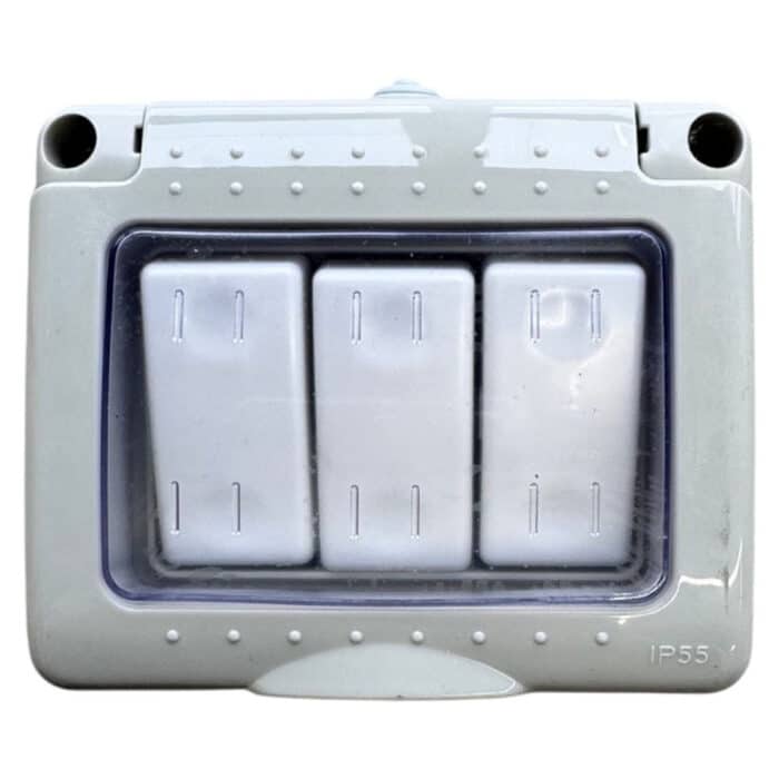 Întrerupător Triplu AG IP55, 10A, 250V, Montaj Aparent, Plastic Ignifug, Tip Antigron - imagine 5