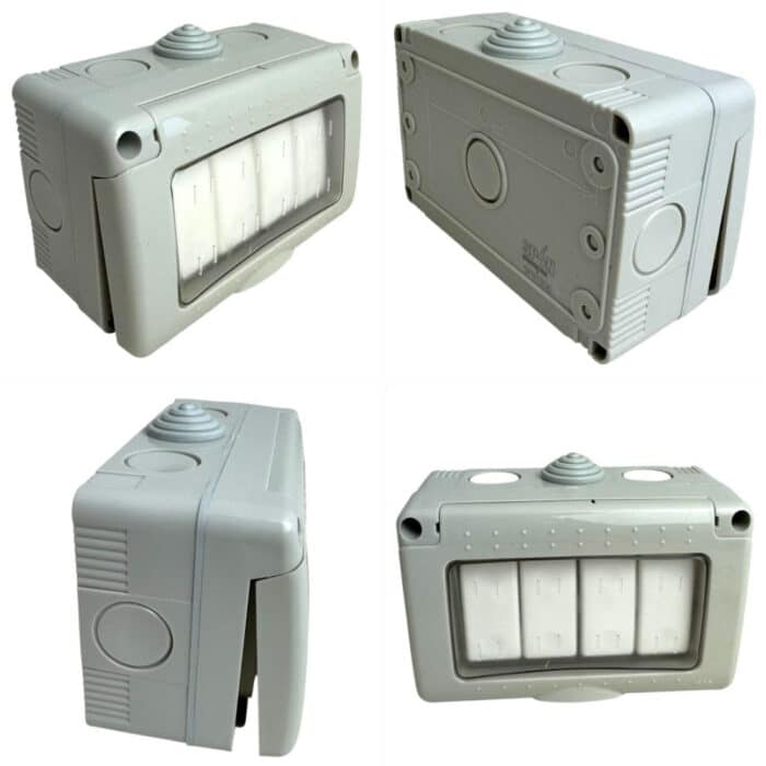Întrerupător Cvadruplu AG IP55, 10A, 250V, Montaj Aparent, Plastic Ignifug, Tip Antigron - imagine 6