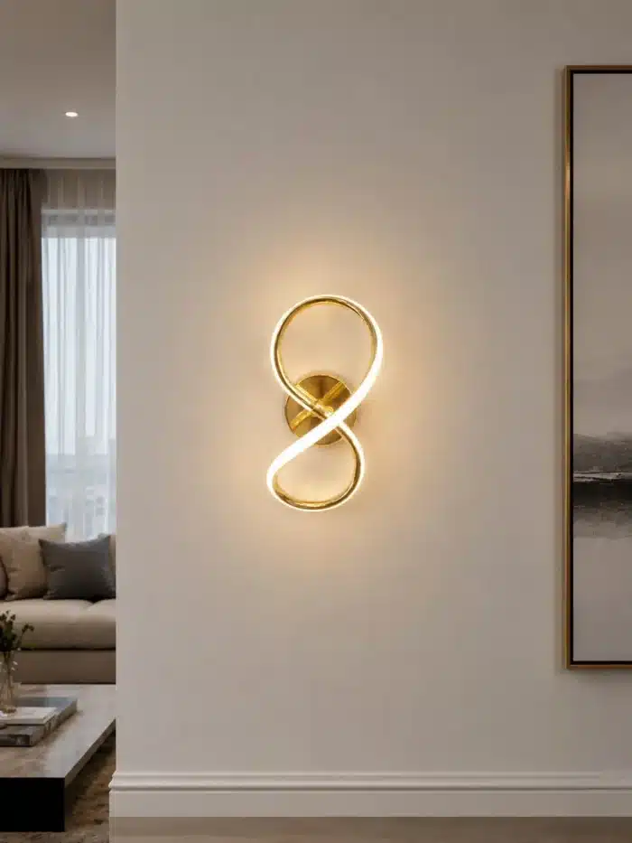 Aplică LED Infinit, 28W, Auriu, 3 Tipuri de Lumină, 3000K/4000K/6000K - imagine 2