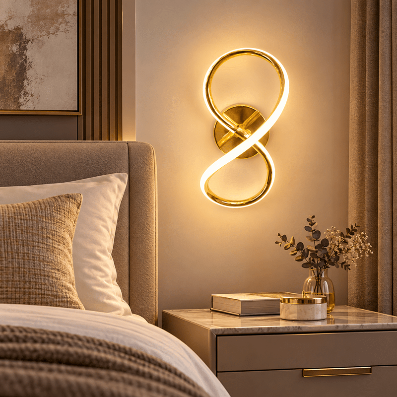 Aplică LED Infinit, 28W, Auriu, 3 Tipuri de Lumină, 3000K4000K6000K Aplică LED Infinit, 28W, Auriu, 3 Tipuri de Lumină, 3000K/4000K/6000K - imagine 1