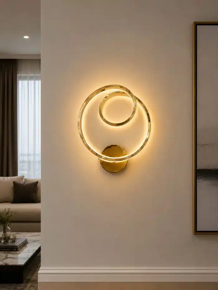 Aplică LED Model Buclă, 38W, Auriu, 3 Tipuri de Lumină, 3000K/4000K/6000K - imagine 2