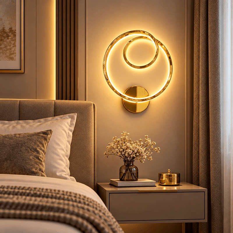 Aplică LED Model Buclă, 38W, Auriu, 3 Tipuri de Lumină, 3000K4000K6000K Aplică LED Model Buclă, 38W, Auriu, 3 Tipuri de Lumină, 3000K/4000K/6000K - imagine 1