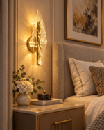 Aplică LED Pană 36 cm, 12W, 3 Tipuri de Lumină, Auriu, Metal și Acril - imagine 2
