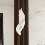 Aplică LED Pană Albă 25W, 63 cm, 3 Tipuri de Lumină, Alb-Auriu - imagine 3