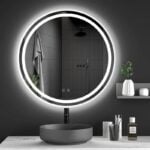 Oglindă LED Rotundă 80×80 cm, Iluminare Față + Spate, Dezaburire, 3 Tipuri de Lumină, Touch, Model Cosmo - imagine 3