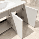Set Mobilier Baie LED 100 cm cu Lavoar Ceramic și Dulap cu Oglindă LED, Gri Deschis - imagine 14
