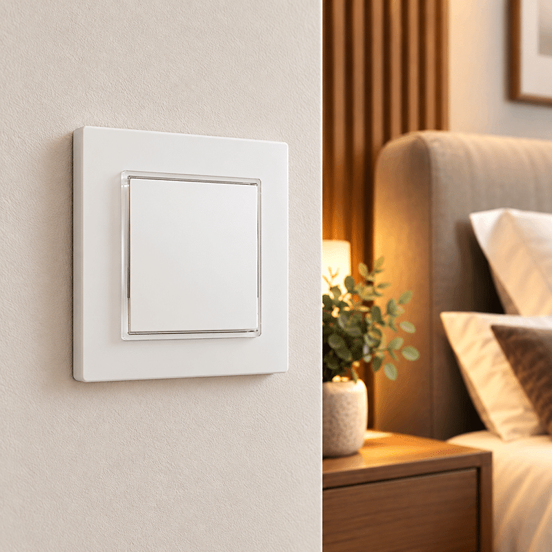 Întrerupător Cap Cruce Alb cu Ramă din Sticlă, 86×86 mm, 250V10A, IP20 (1) Întrerupător Cap Cruce Alb cu Ramă din Sticlă, 86×86 mm, 250V/10A, IP20 - imagine 1