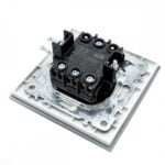 Întrerupător Cap Cruce Alb cu Ramă din Sticlă, 86×86 mm, 250V/10A, IP20 - imagine 4