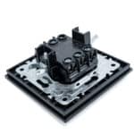 Întrerupător Cap Cruce Negru cu Ramă din Sticlă, 86×86 mm, 250V/10A, IP20 - imagine 5