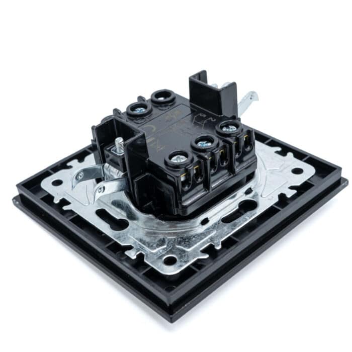 Întrerupător Cap Cruce Negru cu Ramă din Sticlă, 86×86 mm, 250V/10A, IP20 - imagine 5