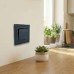 Întrerupător Cap Cruce Negru cu Ramă din Sticlă, 86×86 mm, 250V/10A, IP20 - imagine 2