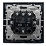 Întrerupător Cap Cruce Negru cu Ramă din Sticlă, 86×86 mm, 250V/10A, IP20 - imagine 4