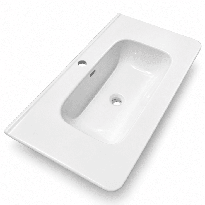 Set Mobilier Baie LED 100 cm cu Lavoar Ceramic și Dulap cu Oglindă LED, Gri Deschis - imagine 15