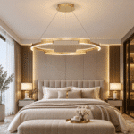 Lustră LED Cerc, 52W, Auriu, Ø60 cm, 3 Tipuri de Lumină, Dimabilă, Telecomandă, Înălțime Reglabilă