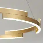 Lustră LED Cerc, 52W, Auriu, Ø60 cm, 3 Tipuri de Lumină, Dimabilă, Telecomandă, Înălțime Reglabilă - imagine 2