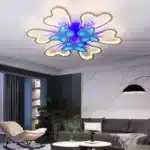 Lustra LED Fluturi, cu Telecomanda, 3 Tipuri de Lumina plus Lumina RGB, Intensitate Reglabila, 210W, Alb