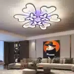 Lustra LED Fluturi, cu Telecomanda, 3 Tipuri de Lumina plus Lumina RGB, Intensitate Reglabila, 210W, Alb - imagine 2