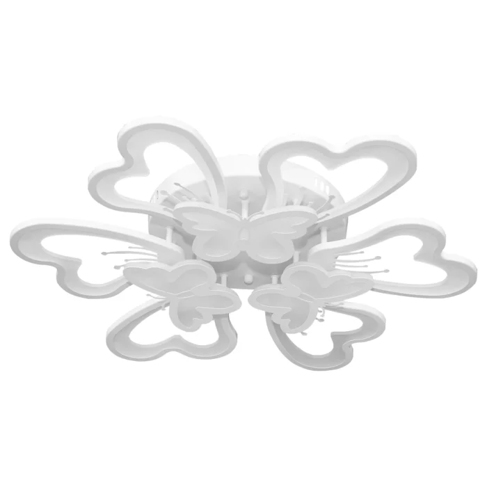 Lustra LED Fluturi, cu Telecomanda, 3 Tipuri de Lumina plus Lumina RGB, Intensitate Reglabila, 210W, Alb - imagine 4