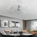 Lustra LED Fluturi, cu Telecomanda, 3 Tipuri de Lumina plus Lumina RGB, Intensitate Reglabila, 210W, Alb - imagine 5