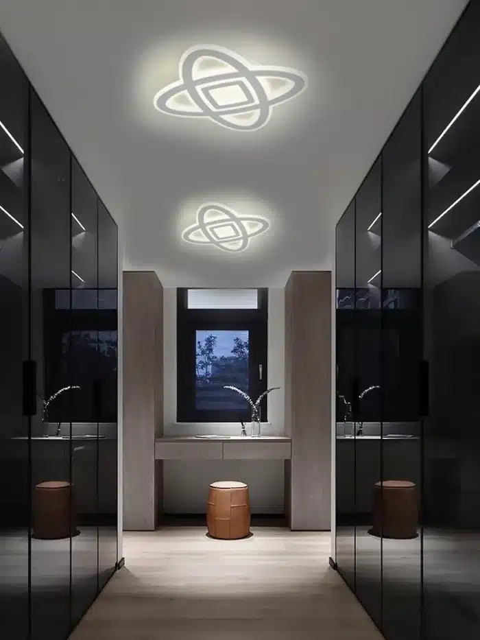 Lustra LED Infini, Cu Telecomanda, 3 Tipuri De Lumina, Intensitate Reglabila, 152W, Alb - imagine 3